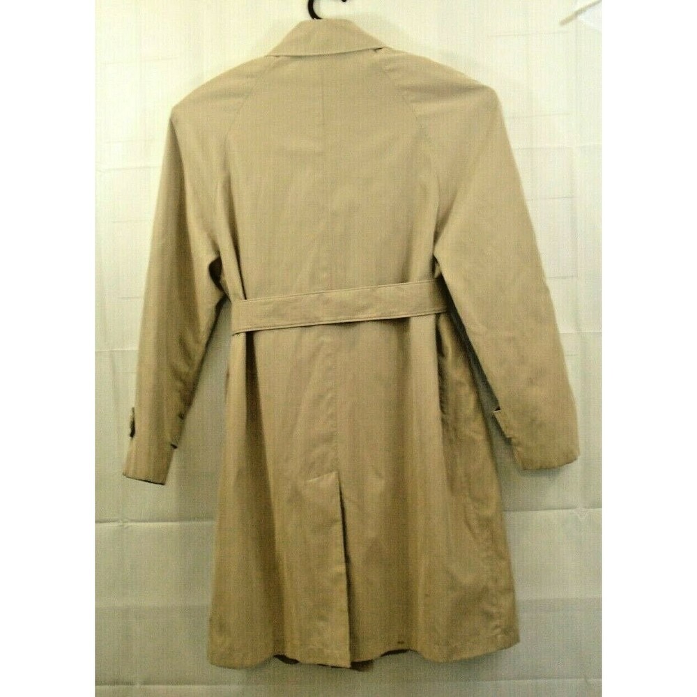 London Fog Trench Coat M Beige Khaki Belted Lined Classic Overcoat Womens Size M - Picture 8 of 8